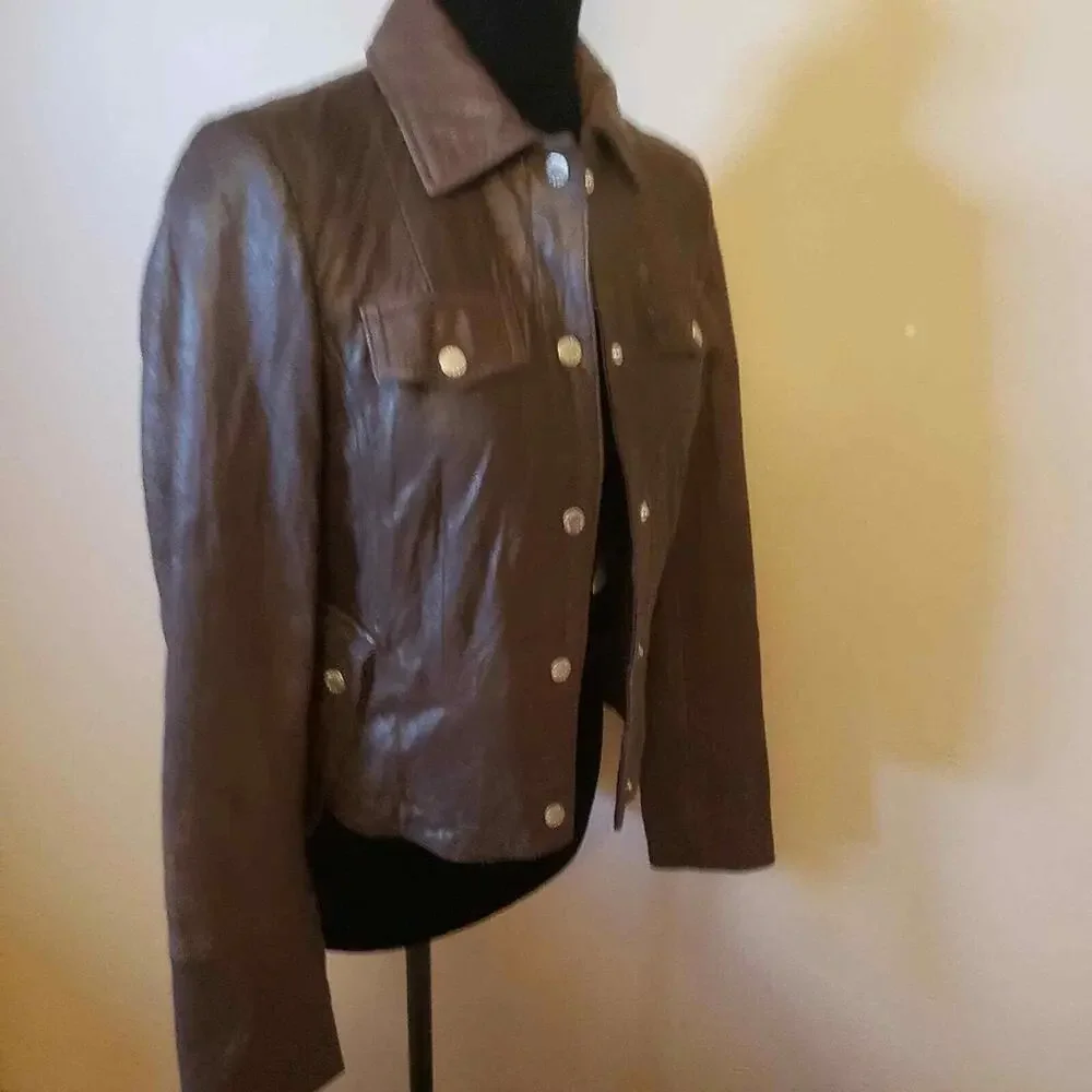 LKNW Michael Kors Brown soft leather jacket coat S